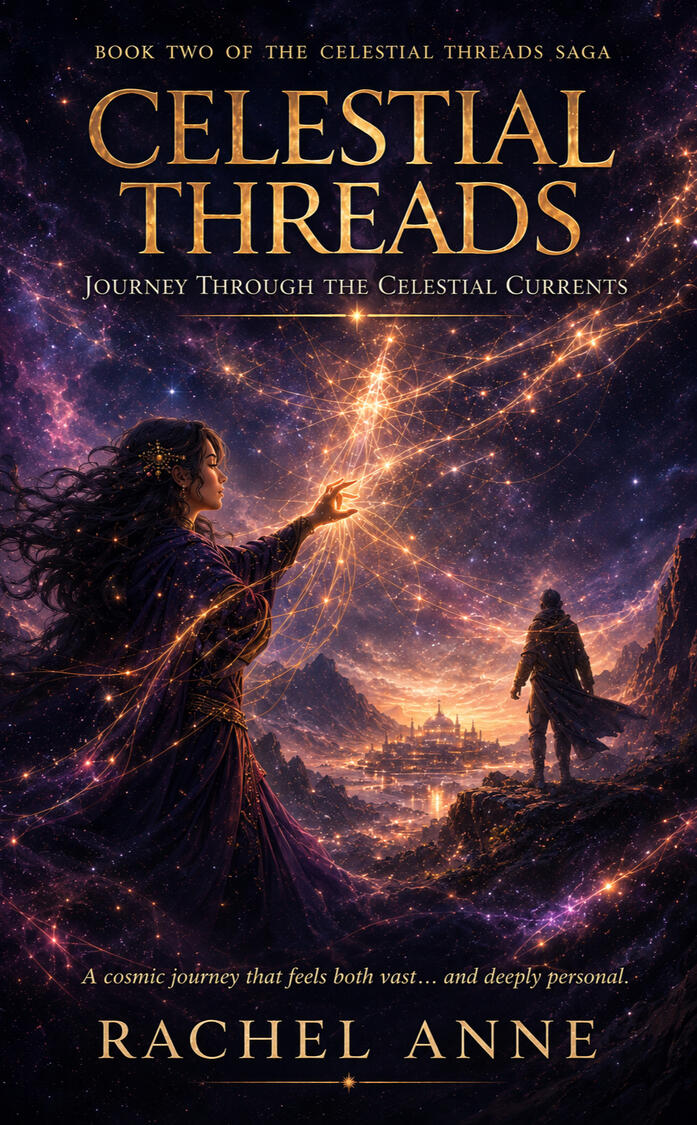 celestial threads gold writing book 2 cover image.